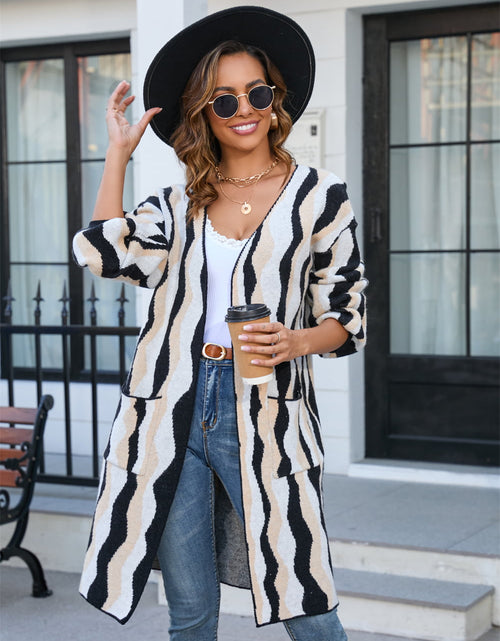 Load image into Gallery viewer, Angel Wings Printed Open Front Pocketed Cardigan
