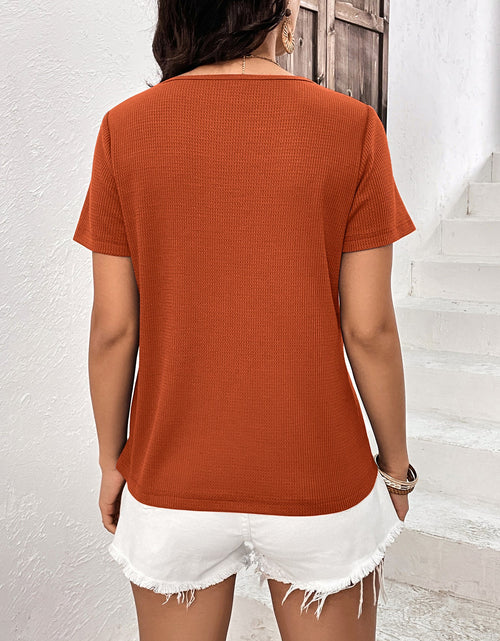 Load image into Gallery viewer, Ivy Lane Lace Trim Contrast Waffle-Knit Top
