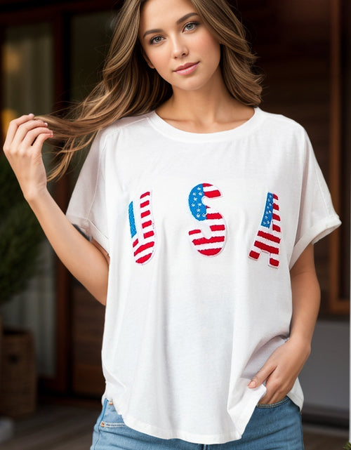 Load image into Gallery viewer, USA Round Neck Short Sleeve T-Shirt
