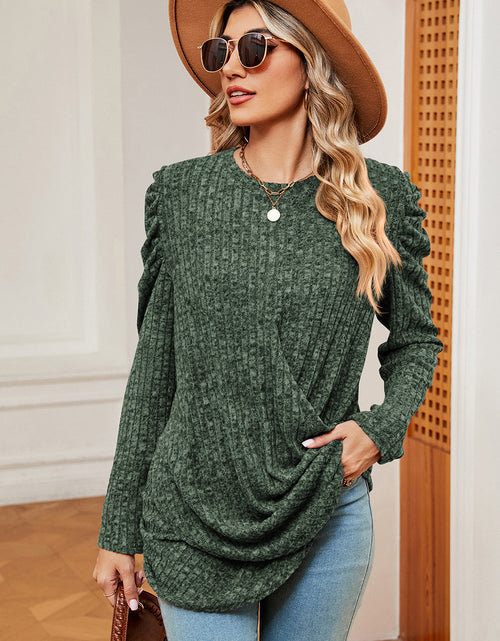 Load image into Gallery viewer, Round Neck Puff Sleeve T-Shirt
