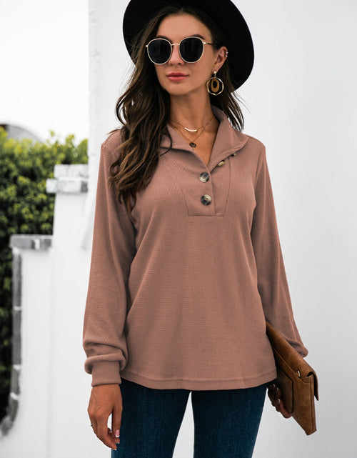 Load image into Gallery viewer, Half Button Long Sleeve T-Shirt
