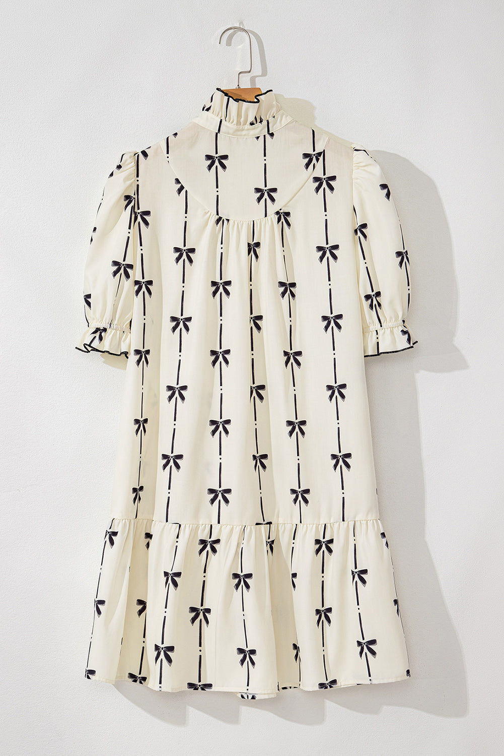 Logan Bowknot Bubble Sleeve V Neck Dress by Poppy Lee Lane