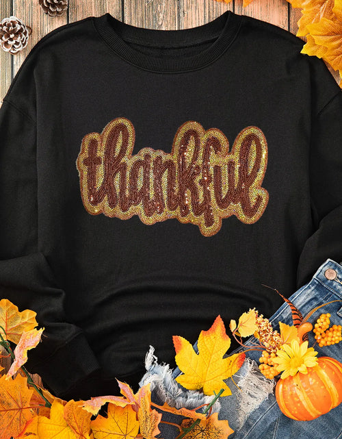 Load image into Gallery viewer, THANKFUL Round Neck Long Sleeve Sweatshirt

