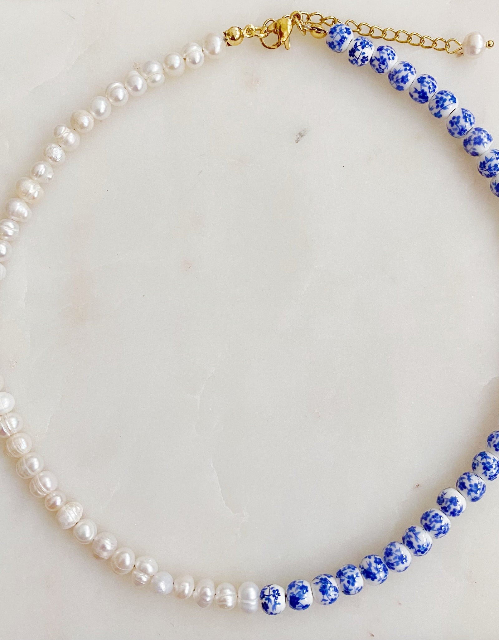 So Fresh Pearl And Porcelain Choker Necklace by Ellisonyoung.com