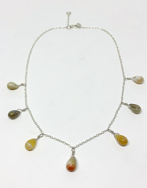 Load image into Gallery viewer, Botswana Agate Necklace by Jennifer Cervelli Jewelry
