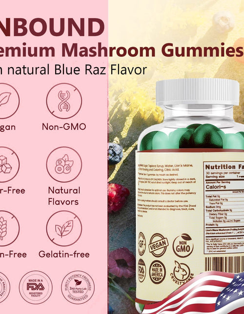 Load image into Gallery viewer, Unbound Lion's Mane Mushroom Gummies by Live Unbound
