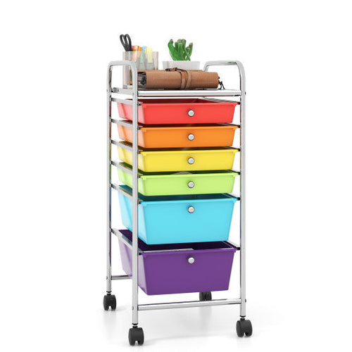 Load image into Gallery viewer, 6 Drawers Rolling Storage Cart Organizer-Multicolor
