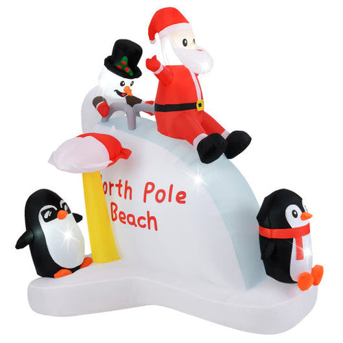 Load image into Gallery viewer, 6 Feet Christmas Inflatable with Blow up Penguins and Santa Decoration
