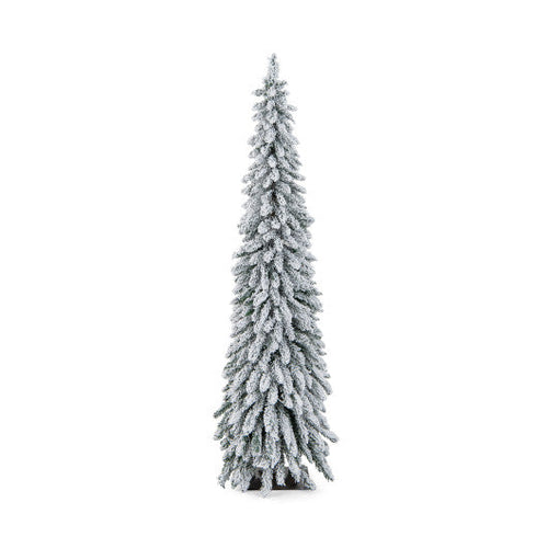Load image into Gallery viewer, 4/5/6 Feet Pre-Lit Artificial Christmas Tree Snow-Flocked Slim Pencil Xmas Decor-6 ft
