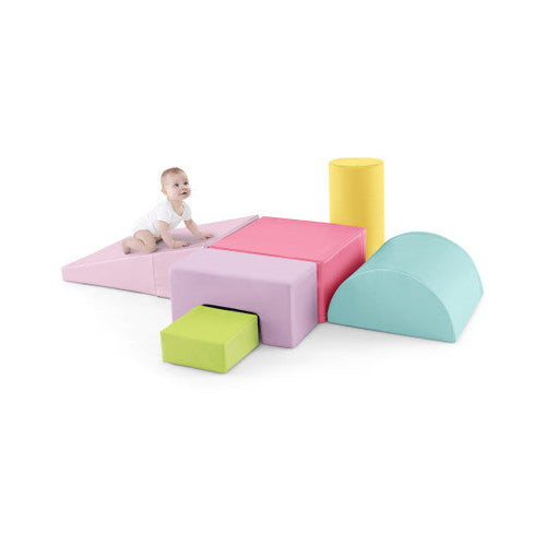 Load image into Gallery viewer, 6 Pieces Foam Climbing Blocks Indoor Climb and Crawl Activity Playset with Rectangles-Macaron Multicolor
