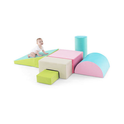 Load image into Gallery viewer, 6 Pieces Foam Climbing Blocks Indoor Climb and Crawl Activity Playset with Rectangles-Green
