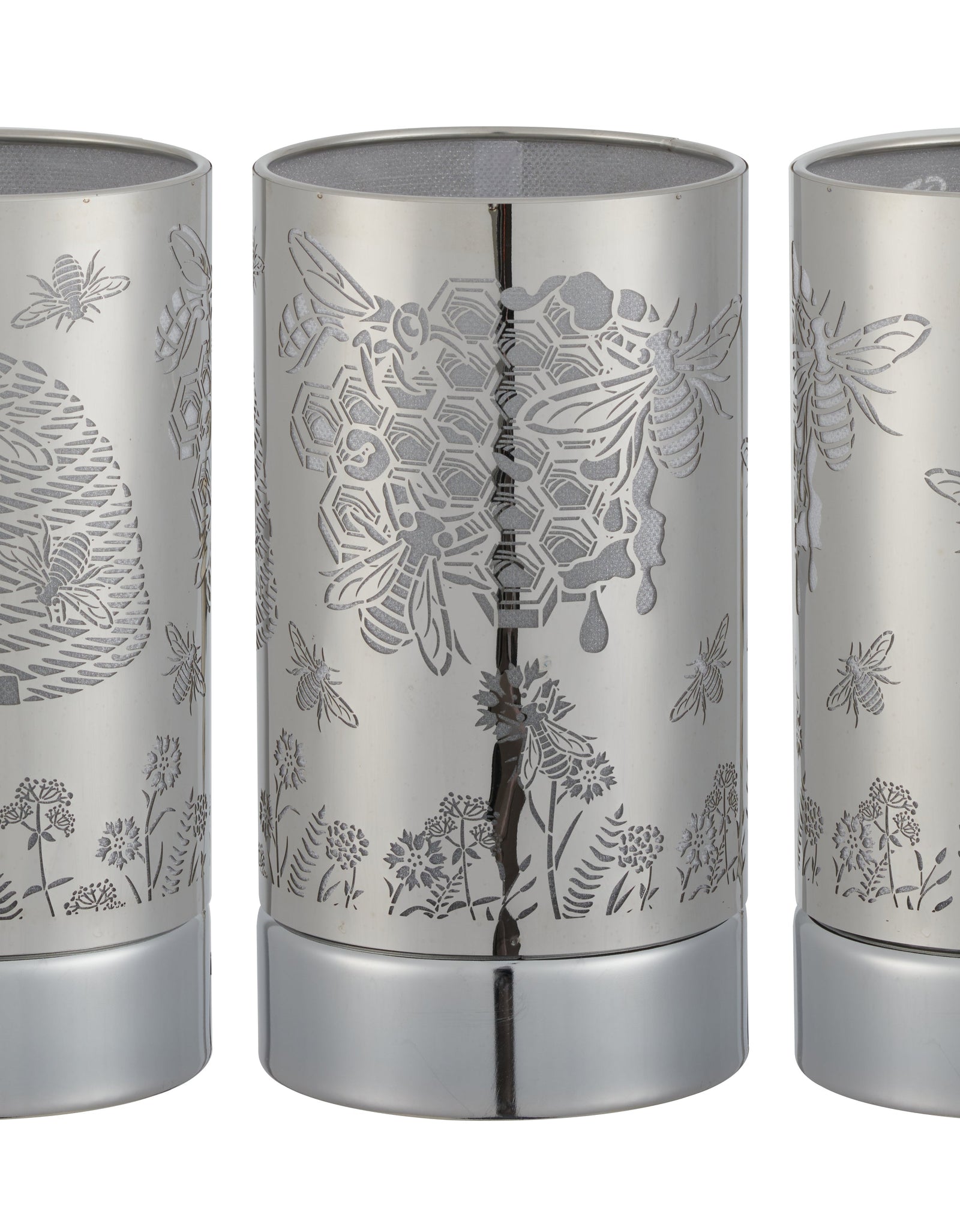 7" touch lamp-Fragrance Wax Melts Warmer -Electric Candle Essential Oil Burner-Metal Silver Honeybee Table Decor by Peterson Housewares & Artwares