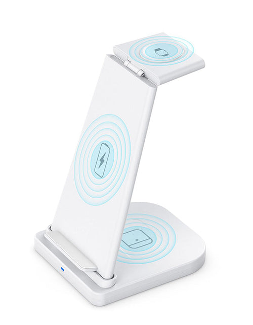 Load image into Gallery viewer, 3-in-1 Fast Wireless Charging Stand for Phones, Apple Watch &amp; AirPods by Infinite Basics

