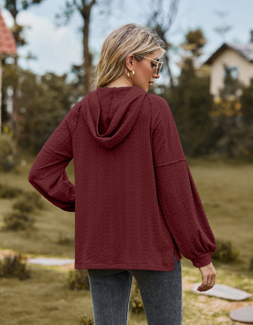 Load image into Gallery viewer, Cable-Knit Dropped Shoulder Hoodie
