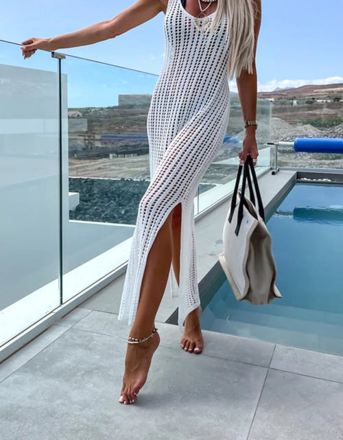 Load image into Gallery viewer, Openwork Slit Cutout Wide Strap Dress
