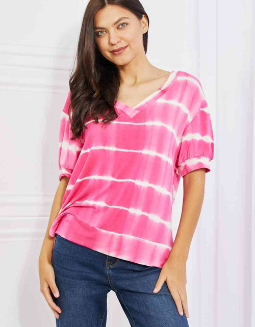 Load image into Gallery viewer, Yelete Full Size Oversized Fit V-Neck Striped Top
