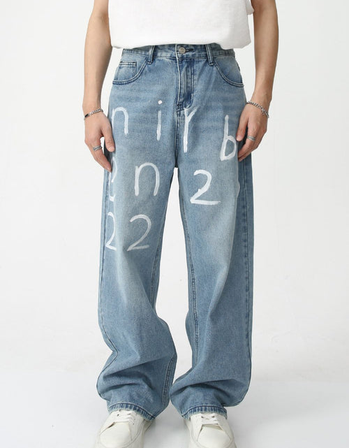Load image into Gallery viewer, Men's Graffiti Wide Leg Jeans

