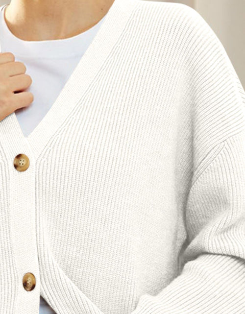 Load image into Gallery viewer, Button Down V-Neck Long Sleeve Cardigan
