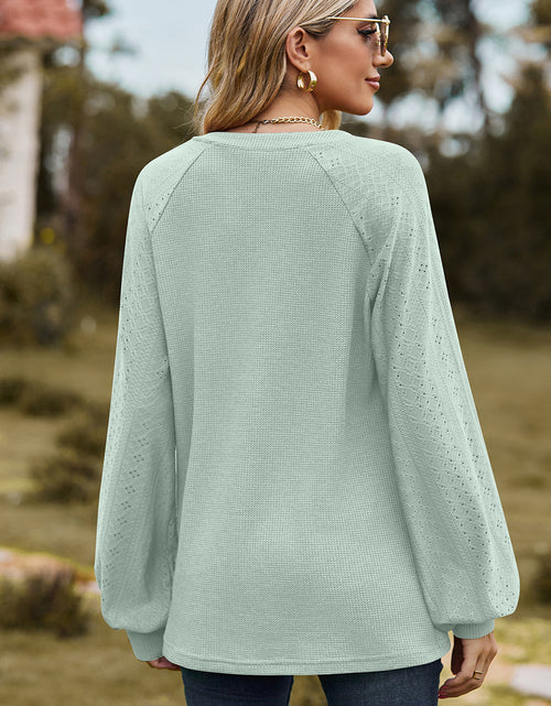 Load image into Gallery viewer, Eyelet Notched Raglan Sleeve T-Shirt
