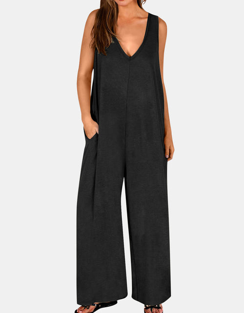Load image into Gallery viewer, Full Size V-Neck Wide Strap Jumpsuit
