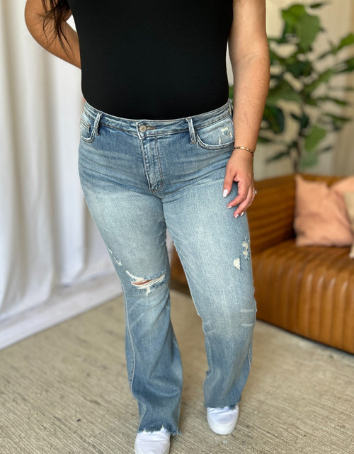 Load image into Gallery viewer, Judy Blue Full Size Medium Rise Tummy Control Destroy Flare
