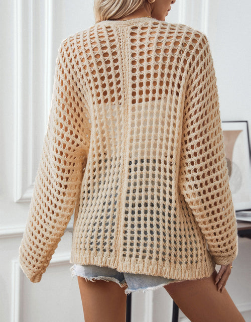 Load image into Gallery viewer, Openwork Open Front Long Sleeve Cardigan
