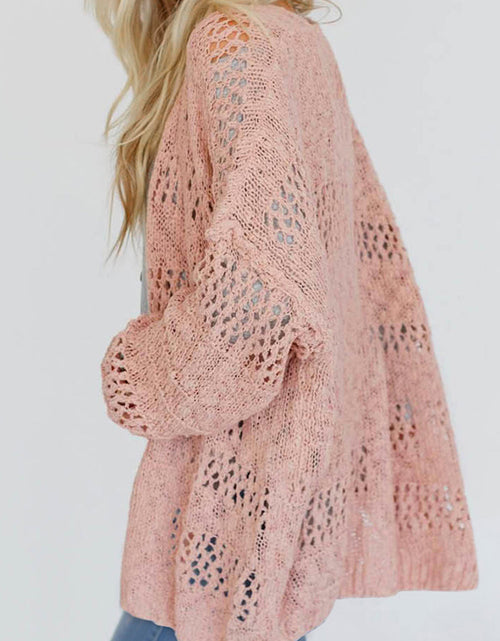 Load image into Gallery viewer, Openwork Open Front Long Sleeve Cardigan
