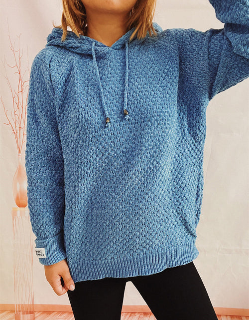Load image into Gallery viewer, Drawstring Long Sleeve  Hooded Sweater

