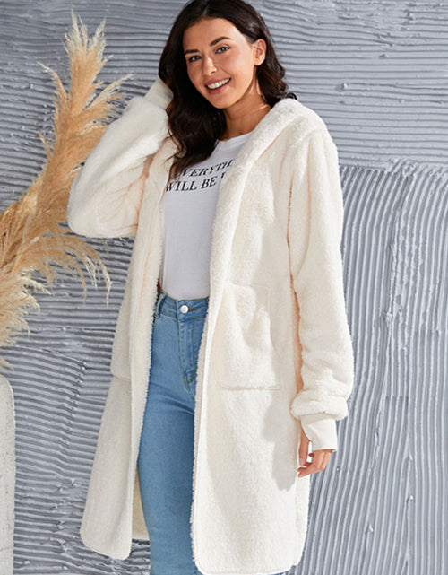 Load image into Gallery viewer, Double Take Full Size Hooded Teddy Bear Jacket with Thumbholes
