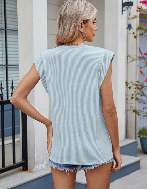 Load image into Gallery viewer, Corded Rib Round Neck T-Shirt

