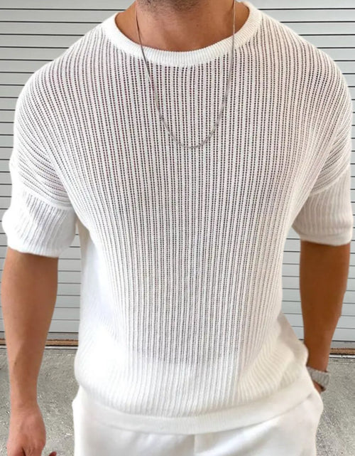Load image into Gallery viewer, Men's Round Neck Drop Shouler Knit Top
