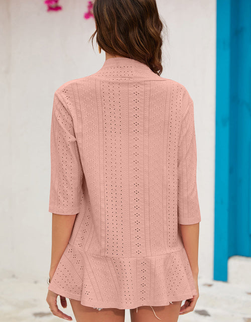 Load image into Gallery viewer, Eyelet Open Front Cardigan
