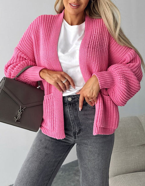 Load image into Gallery viewer, Open Front Dropped Shoulder Cardigan

