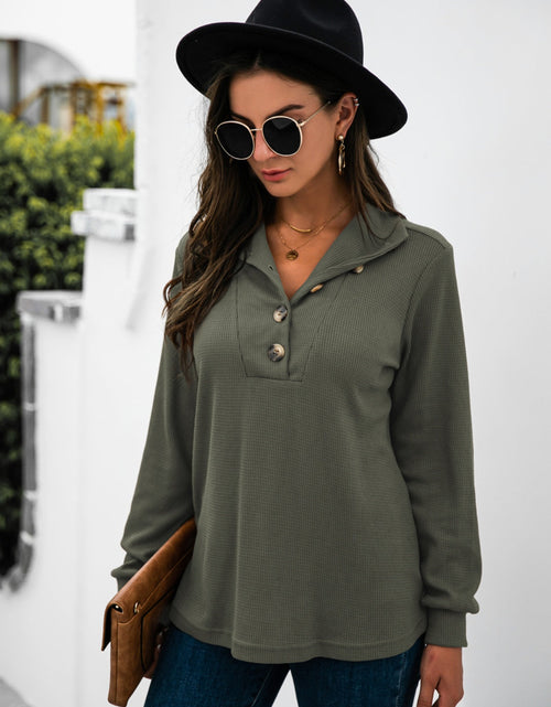 Load image into Gallery viewer, Half Button Long Sleeve T-Shirt
