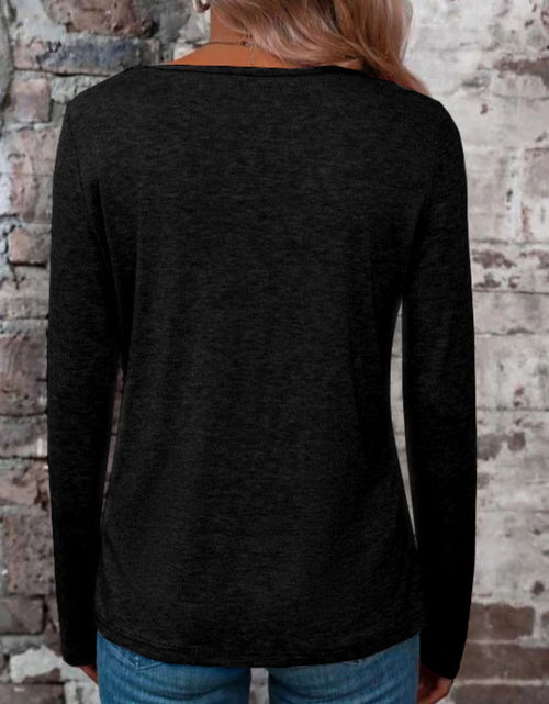 Load image into Gallery viewer, Crisscross V-Neck Long Sleeve T-Shirt
