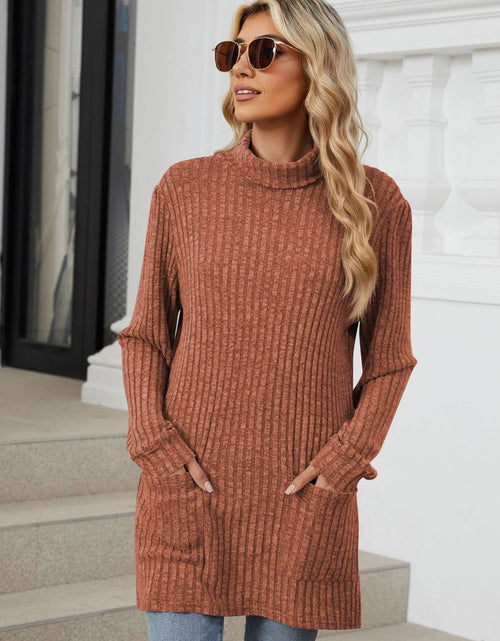 Load image into Gallery viewer, Ribbed Mock Neck Long Sleeve T-Shirt
