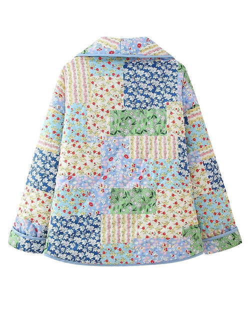 Load image into Gallery viewer, Printed Patchwork Open Front Cardigan with Pockets
