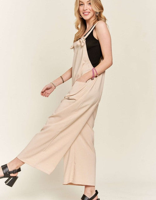 Load image into Gallery viewer, ADORA Knotted Wide Strap Wide Leg Overalls
