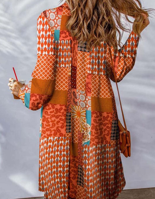 Load image into Gallery viewer, Printed Button Up Long Sleeve Cardigan
