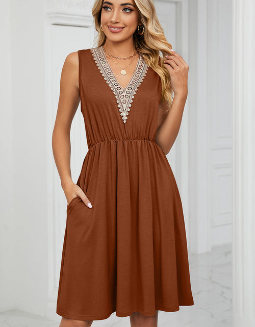 Load image into Gallery viewer, Pocketed V-Neck Wide Strap Dress

