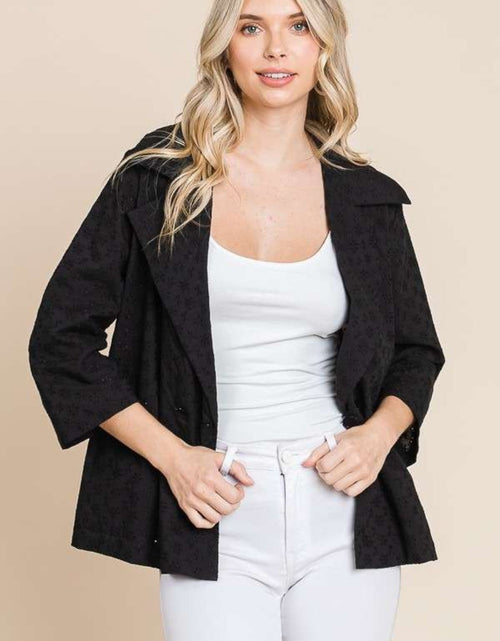Load image into Gallery viewer, Culture Code Double Breasted Eyelet Jacket with Pockets
