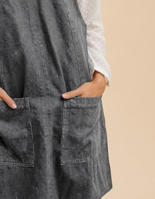 Load image into Gallery viewer, Annie Wear V-Neck Adjustable Strap Denim Overall Dress with Pockets
