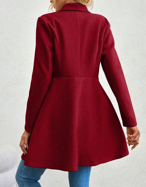 Load image into Gallery viewer, Collared Neck Button Up Long Sleeve Coat
