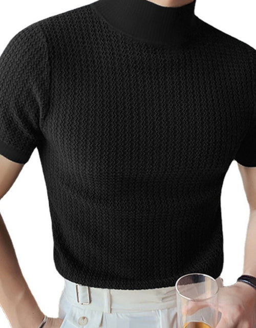 Load image into Gallery viewer, Men's Full Size Mock Neck Short Sleeve T-Shirt Plus Size
