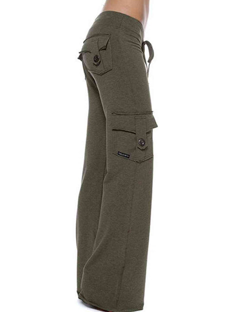 Load image into Gallery viewer, Mid Waist Pants with Pockets
