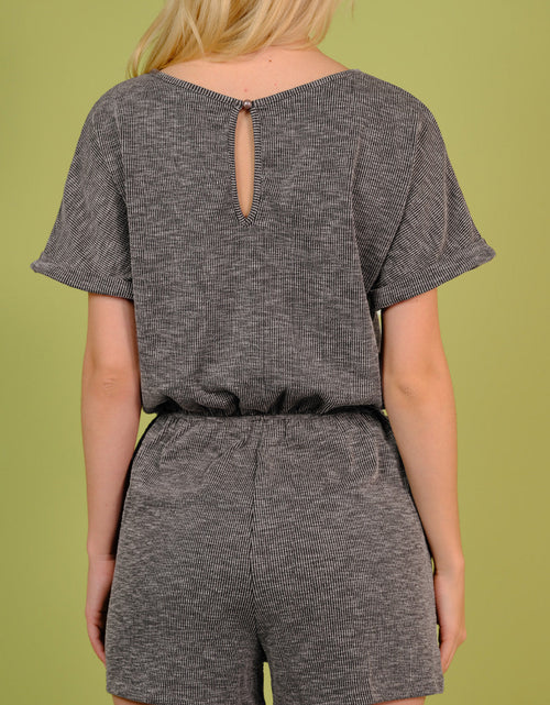 Load image into Gallery viewer, Round Neck Short Sleeve Romper with Pockets

