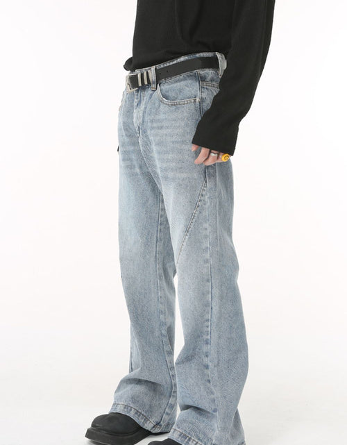Load image into Gallery viewer, Washed Bootcut Men's Jeans with Pockets
