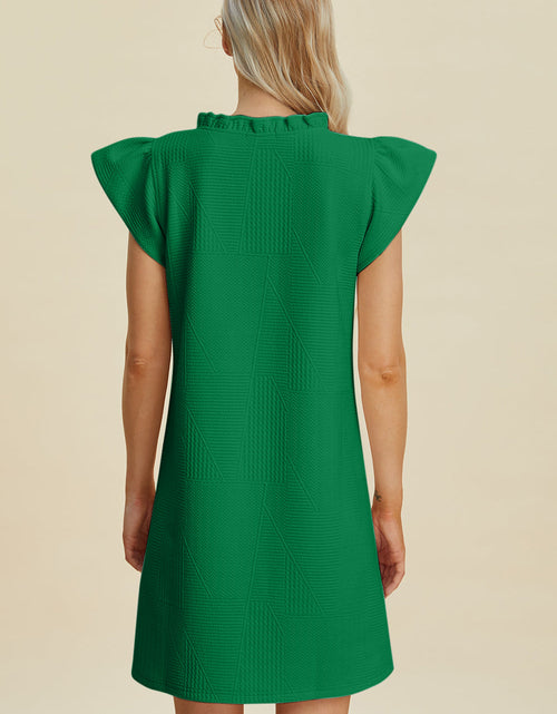 Load image into Gallery viewer, Double Take Full Size Ruffled V-Neck Cap Sleeve Dress
