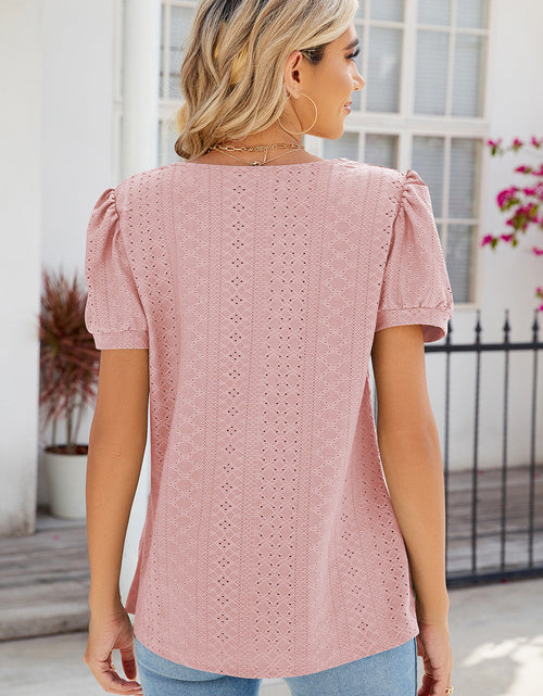 Load image into Gallery viewer, Eyelet Puff Sleeve T-Shirt
