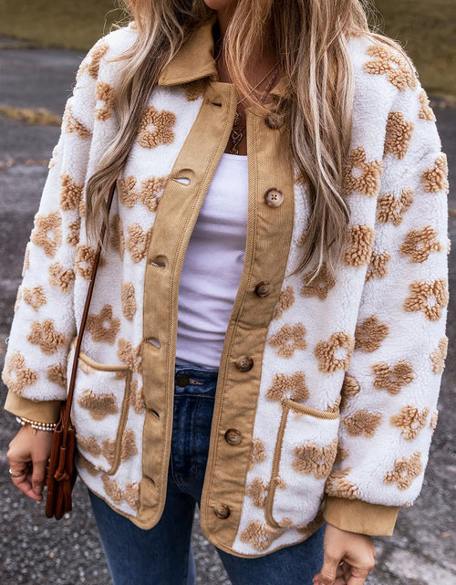 Load image into Gallery viewer, Flower Button Up Long Sleeve Jacket

